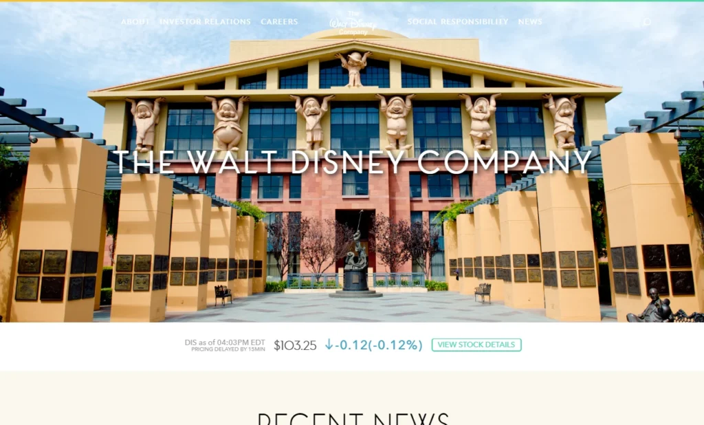 thewaltdisneycompany-website-firstpage